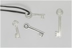 Key brooches, pendants and tie slide