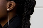 Silver scroll studs with chain - long (08-SS-L)