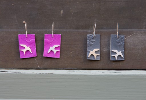 Aluminium drop earrings (08-SWD-P, 09-SWD-B)
