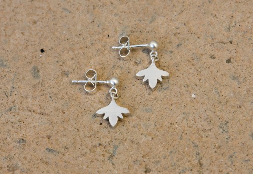 Silver flower drop earrings (08-FD-S)